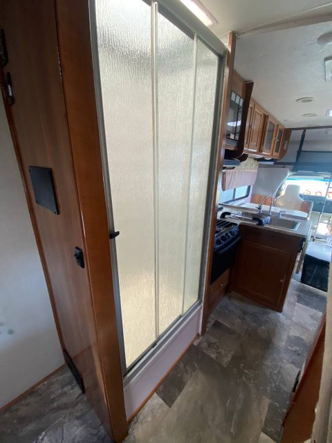 Coachmen Leprechaun RV shower renovation Orange County