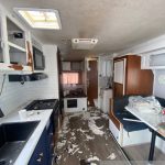 RV interior Kitchen remodeling before