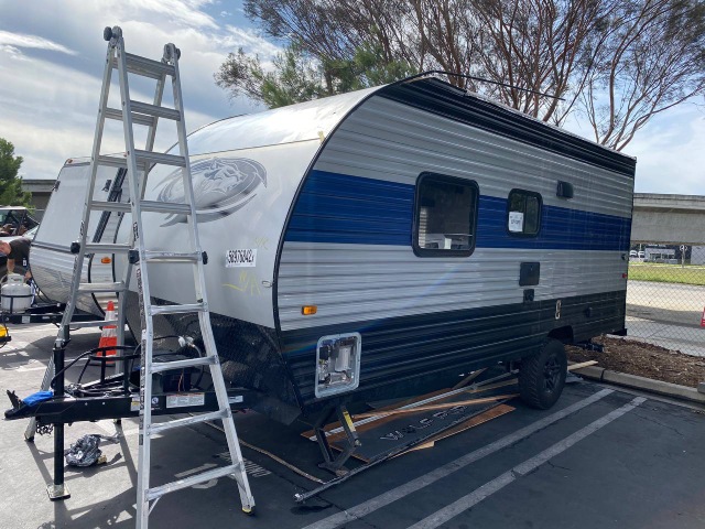 Travel trailer rebuilding after a collision