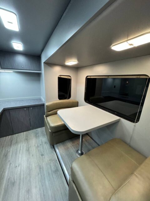 Dinette in hauler mobile office