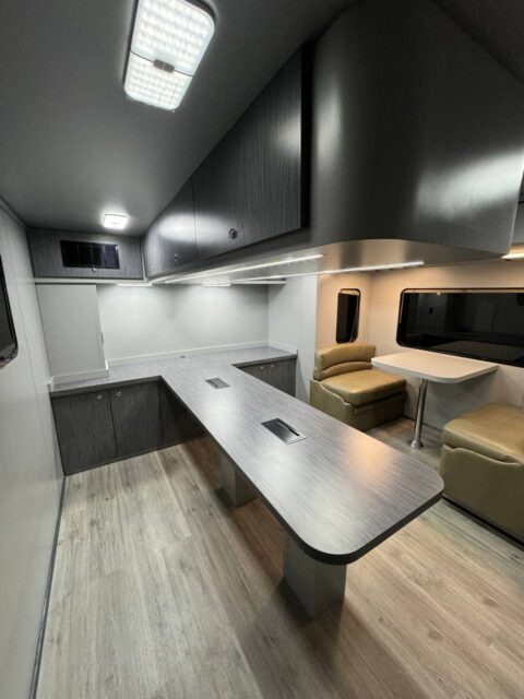 Floor in hauler mobile office truck Custom Way California