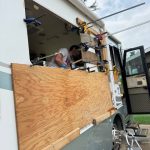 Installation sheet foam RV repair after water damage Orange County