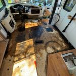 Remove flooring carpet in RV