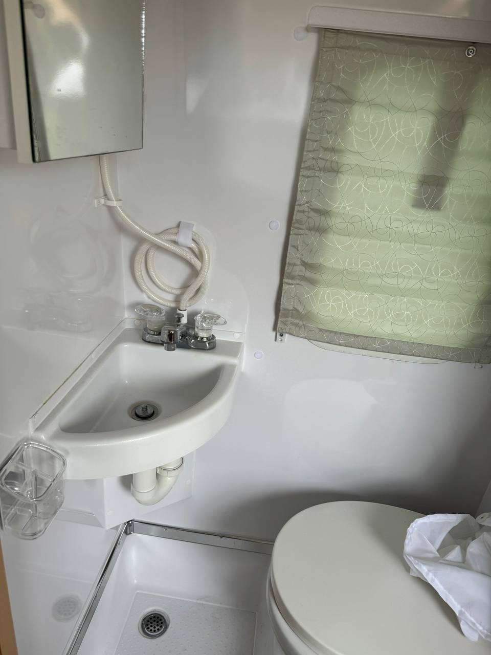 before bathroom in sprinter van
