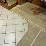 RV floor before remodeling