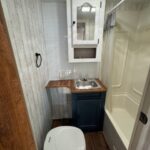 trailer interior renovation toilet