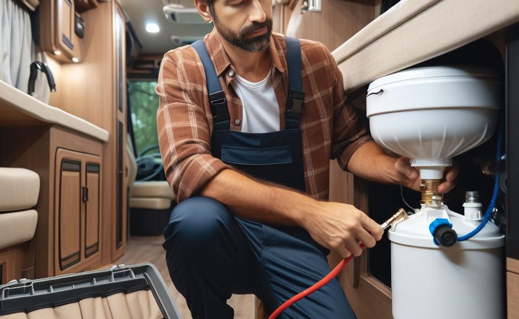 How to fix leak in rv water tank?