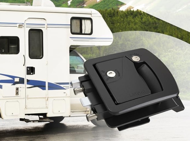 RV door lock installation