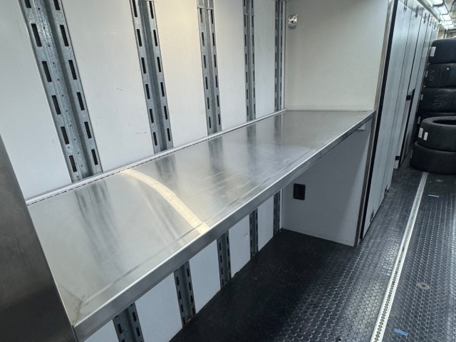 Storage Cabinet and table for the Race Car Hauler