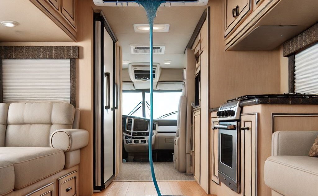 Why does my rv ac leak water inside?