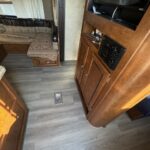 new vinyl planks flooring in travel trailer interior