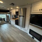 Thor Windsport Class A RV Remodel interior vinyl flooring kitchen