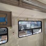 wall painting fireplace in Thor Windsport Motorhome remodel