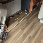 Floor vinyl panels install in RV 12