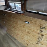Floor vinyl panels install in RV 14