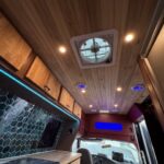 Real wood ceiling in Ford Econoline van