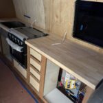 kitchen countertop in van