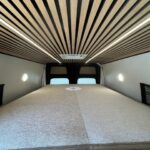 custom ceiling with led lights in mercedes benz sprinter interior