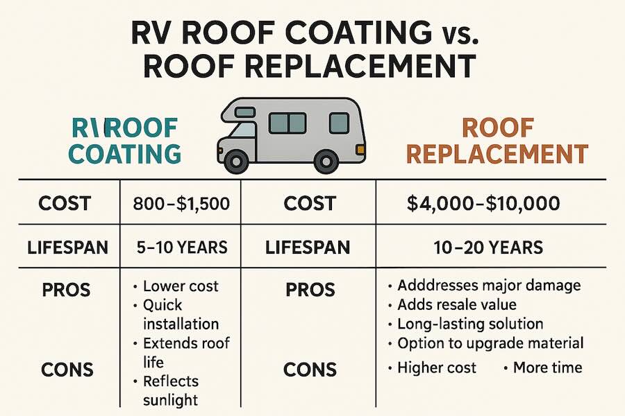RV Roof Coating vs. Roof Replacement