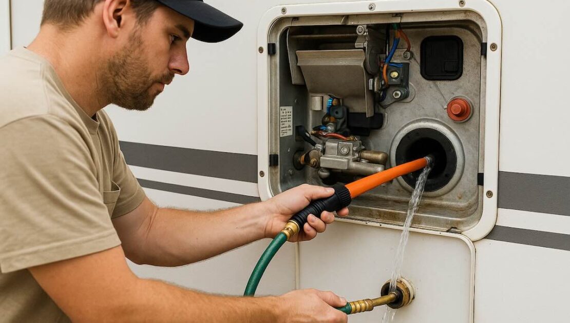 How to clean rv hot water tank