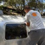 Vintage Airstream windows resealing Los Angeels