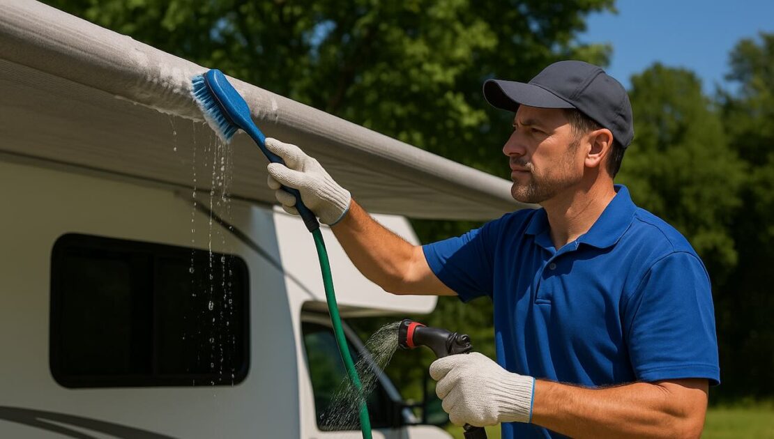 What to use to clean a rv awning?