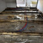 floor replacement after water damage in travel trailer 1