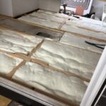 floor replacement after water damage in travel trailer new insulation