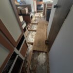 floor replacement after water damage in travel trailer new wood frame