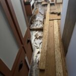 floor replacement after water damage in travel trailer new wood frame install