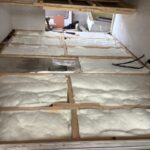 floor replacement after water damage in travel trailer new wood frame installation