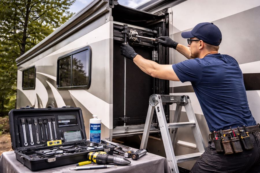 How to adjust slide out on a motorhome correctly