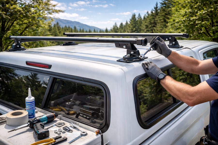 How to install a roof rack on a camper shell