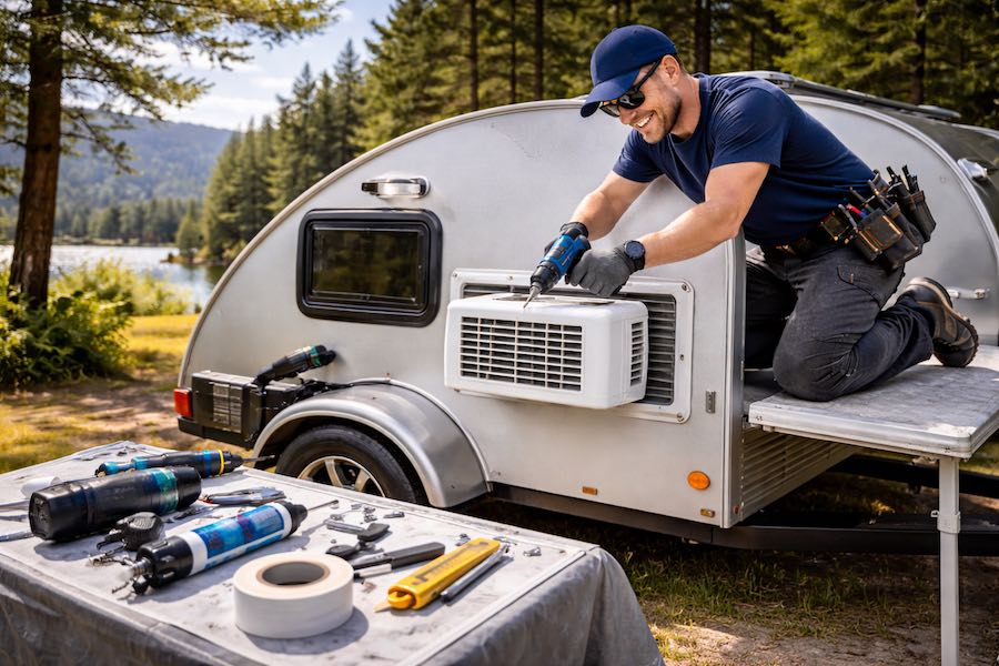 Install AC in a teardrop camper