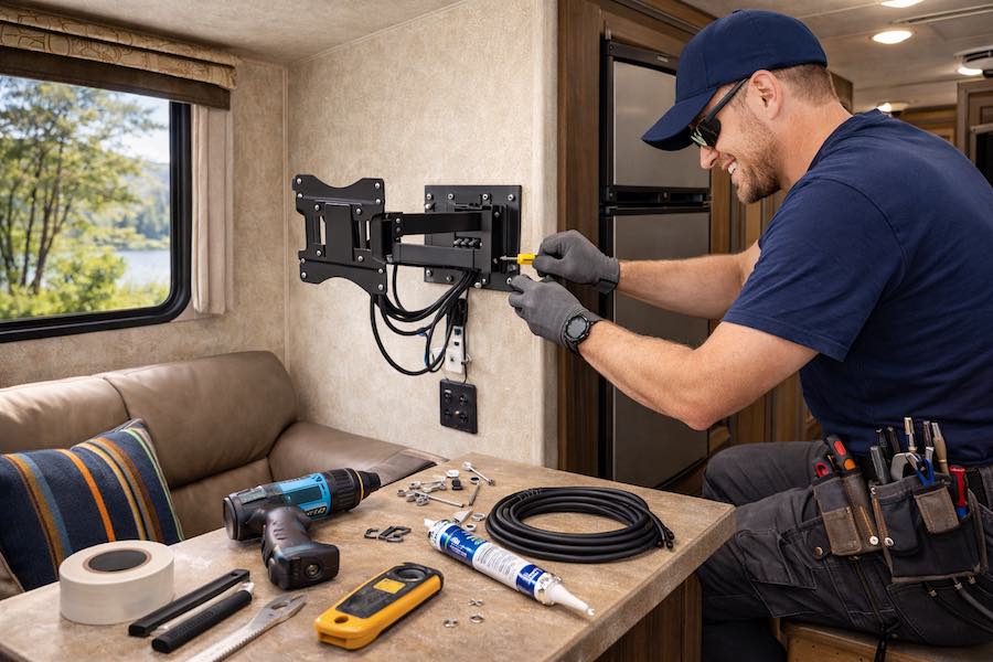 Installing TV mount in a camper