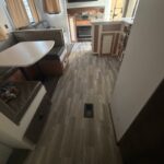 linoleum flooring in travel trailer after water damage