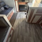 linoleum flooring in travel trailer interior