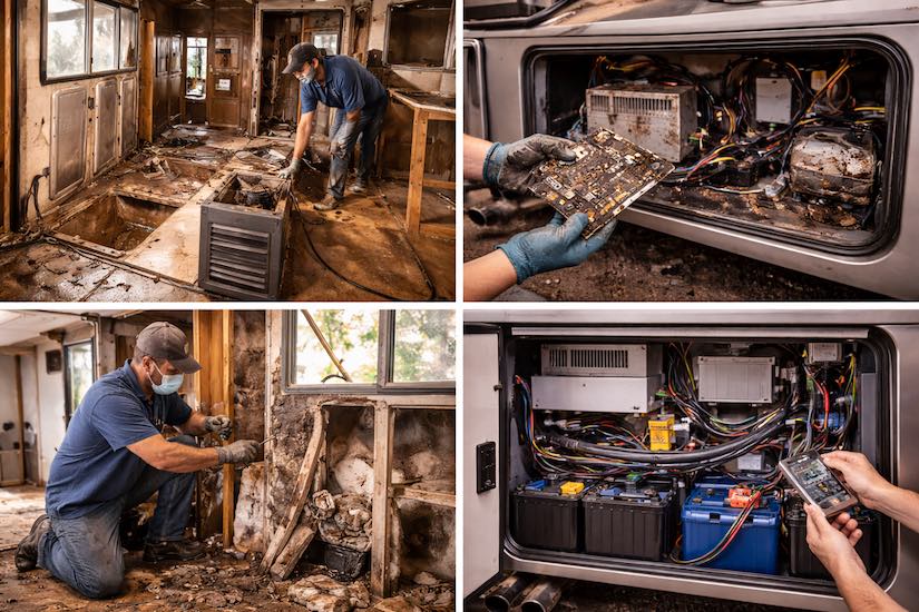 Repairing totaled flood damaged rv