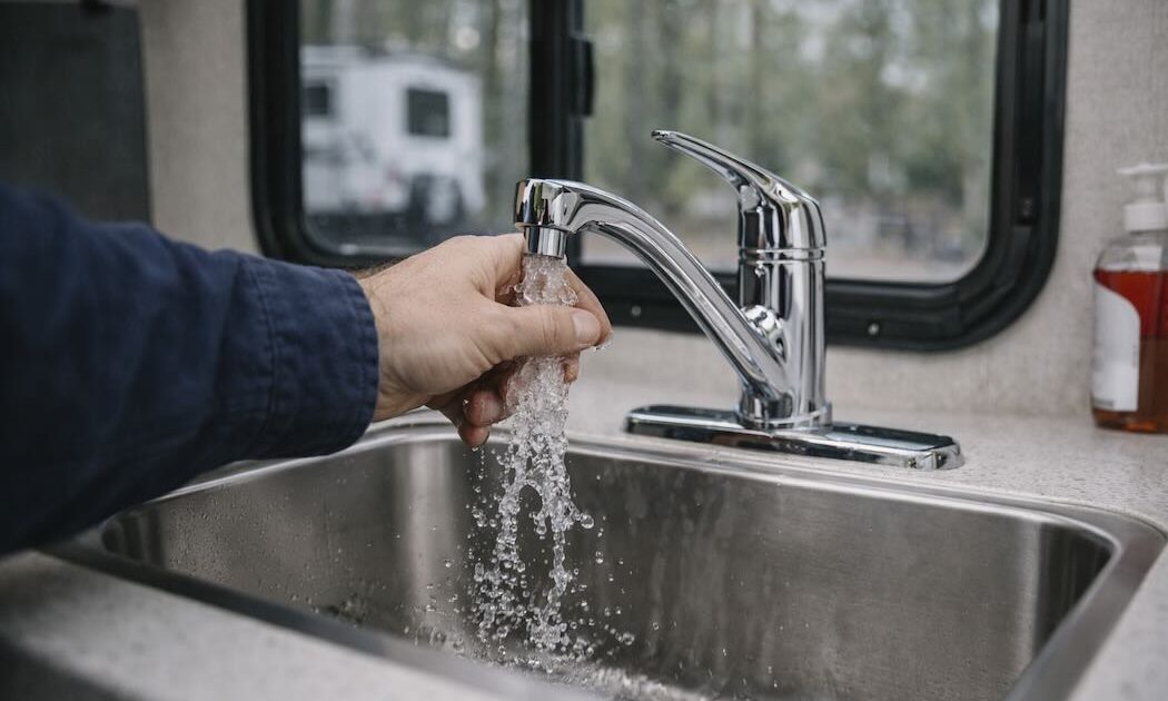 How to get air out of water lines in rv?