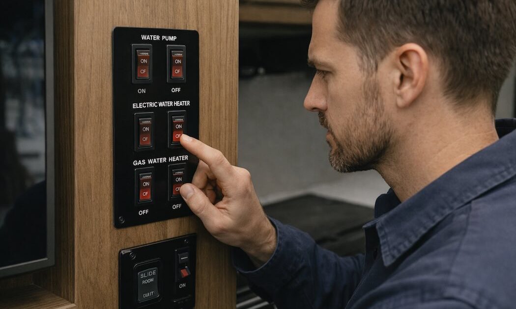 How to turn off water heater in rv?