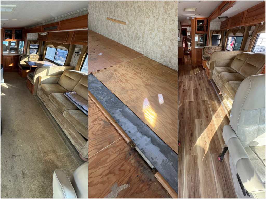 Vinyl Plank Flooring in RV with Slide Out