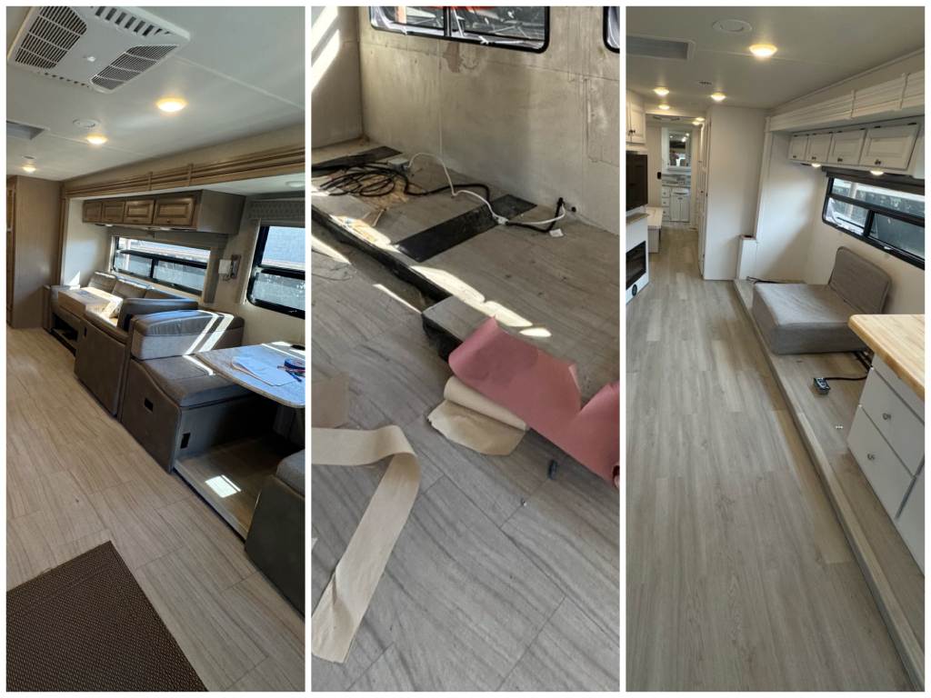 Vinyl Plank Flooring in RV with Slide Out
