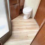 flooring in bathroom in Class A RV Interior Remodel