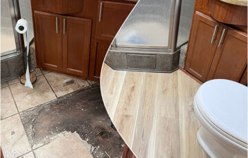 RV bathroom floor repair