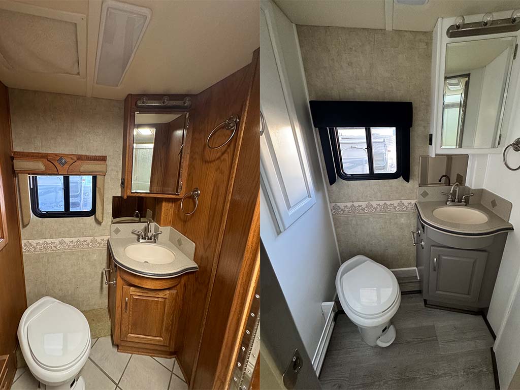 RV bathroom floor repair