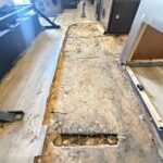 plywood replacement and vinyl plank flooring installation in rv