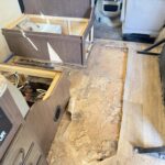 plywood replacement and vinyl plank flooring installation in rv
