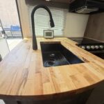 Butcher Block Countertop Installation in Travel Trailer