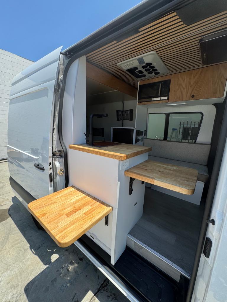 Compact Kitchen with Foldable Dining Tables Mercedes Sprinter