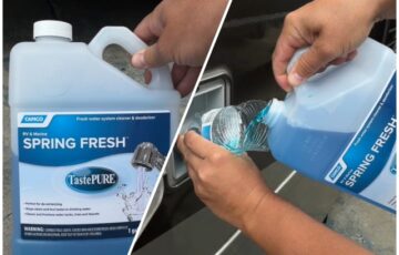 RV fresh water tank cleaning